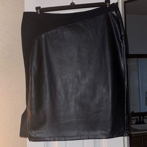 Suede Faux Leather Skirt
